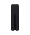 Pinko Wide-leg Stretch Cotton Trousers In Black
