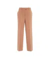 Pinko Wide-leg Trousers With Side Slit In Mousse