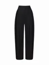 Pinko Wide-leg Stretch Cotton Trousers In Black