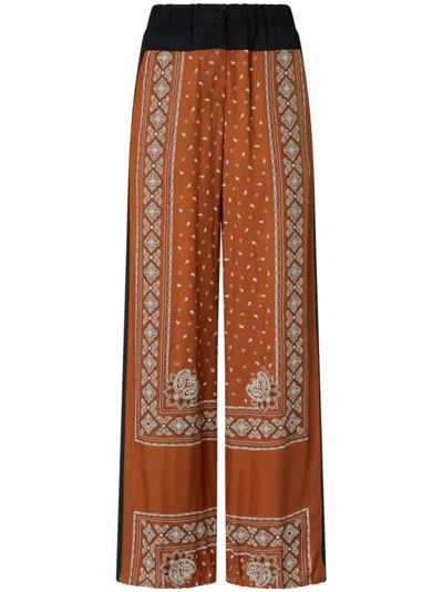 PINKO PINKO WIDE-LEG TROUSERS WITH BANDANA PRINT