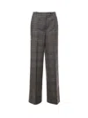 Pinko Wide-leg Trousers With Check Pattern In Gray