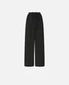 Pinko Wide-leg Trousers With Elastic Waist In Black