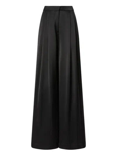 Pinko Wide-leg Trousers With Pleated Front In Black