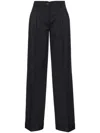 Pinko Wide-leg Trousers With Pleated Front In Black