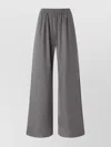 Pinko Wide-leg Trousers With Pockets And Elastic In Gray