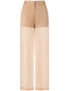 Pinko Transparency Pants In Linen And Organza