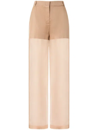 PINKO PINKO WIDE-LEG TROUSERS WITH SHEER PANEL DESIGN