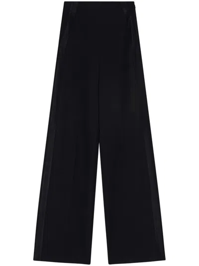 Pinko Wide-leg Trousers With Smooth Finish In Black