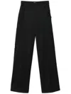 Pinko Wide Leg Trousers With Smooth Finish In Black