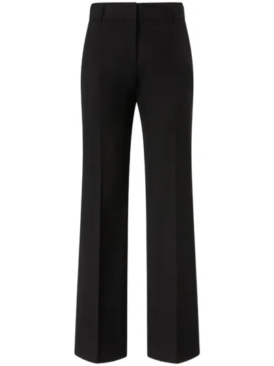 Pinko Tailored High-waisted Flared Trousers With Polished Button Detail In Black