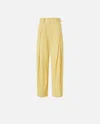 Pinko Belted Butter Yellow Trouser With Layered Details In Yellow