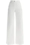 Pinko Wide Leg Twill Trousers In White
