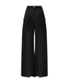 Pinko Cotton Palazzo Trousers With Pockets In Black