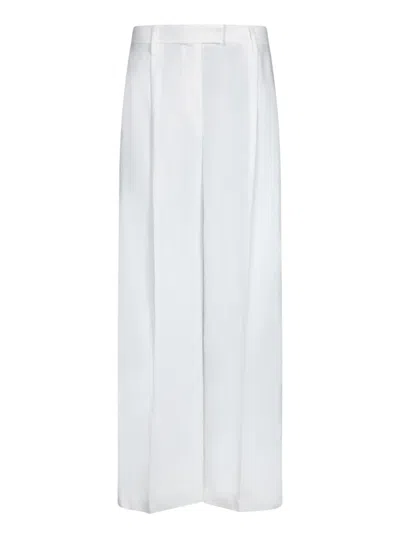 Pinko Wide-leg White Trousers With Tailored Fit