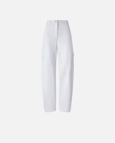 Pinko Wide-leg Workwear Trousers With Pockets In Bright White