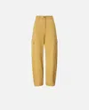 Pinko Wide Leg Workwear Trousers With Pockets In Giallo Antilope