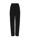 Pinko High-waisted Crepe Trousers In Nero Limousine