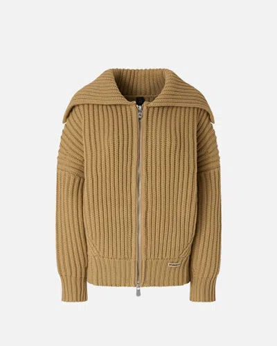Pinko Wide-rib Cardicoat In Brown