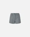 Pinko Wide Shorts With Checked Pattern In Dark Grey/grey