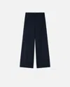 Pinko Wide-leg Trousers In Pinstriped Fabric In Blue/burgundy