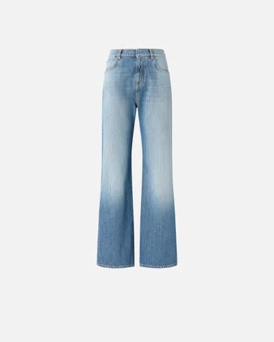Pinko Cotton Wide-leg Jeans In Blue