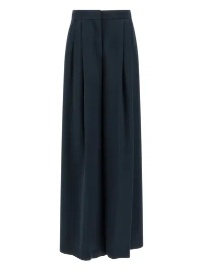 Pinko Wide-leg Trousers With High Waist And Front Pleats In Black