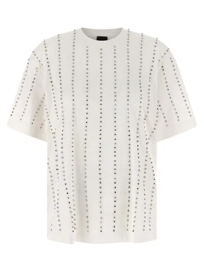 Pinko Wilma Crew Neck T Shirt Studded Design In Neutral