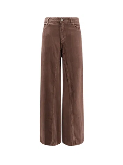 Pinko Winona Denim Trousers In Brown