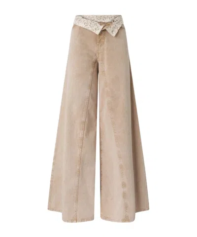 Pinko Winona Wide Leg Jeans In Brown