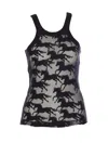 Pinko Semi-trasparent Black 'wipe' Top With Horses