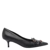 Pinko Pointed Toe Pumps With Decorative Buckles In Black