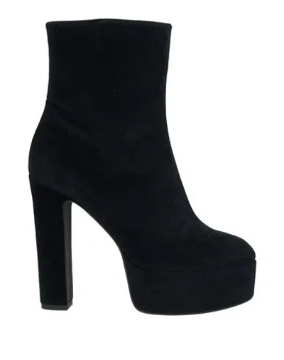 Pinko Woman Ankle Boots Black Size 10 Textile Fibers
