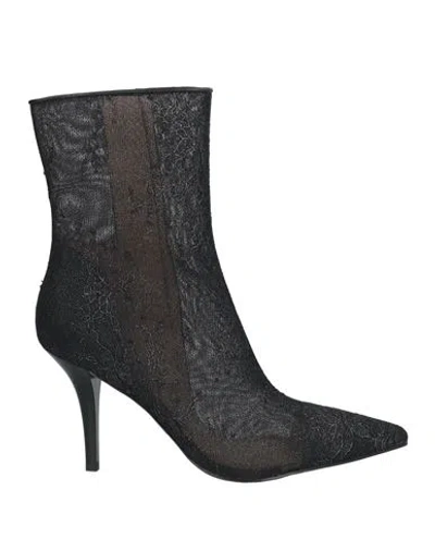 Pinko Lace Ankle Boots In Noir Limousine