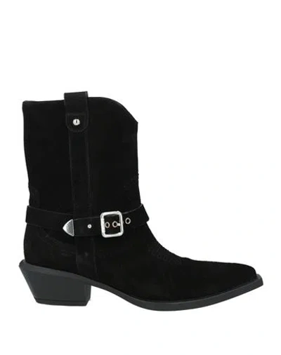 Pinko Woman Ankle Boots Black Size 8 Cow Leather