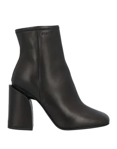 Pinko Woman Ankle Boots Black Size 8 Leather