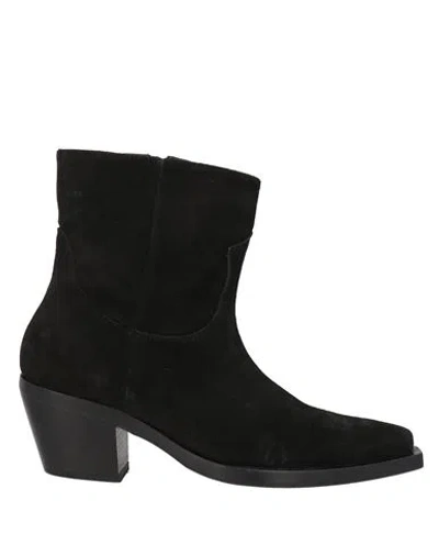 Pinko Woman Ankle Boots Black Size 8 Leather