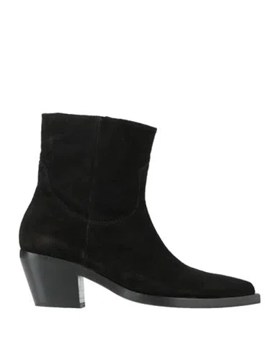 Pinko Woman Ankle Boots Black Size 8 Leather