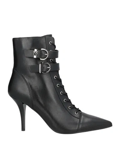 Pinko Woman Ankle Boots Black Size 8 Leather