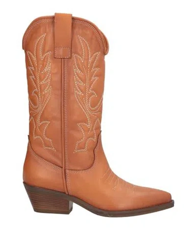 Pinko Woman Ankle Boots Brown Size 8 Leather