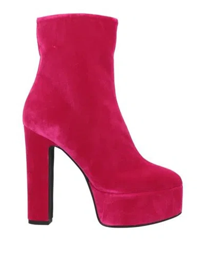 Pinko Woman Ankle Boots Fuchsia Size 8 Textile Fibers