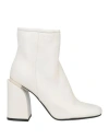 Pinko Woman Ankle Boots Ivory Size 9 Leather In White