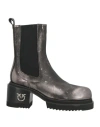 Pinko Woman Ankle Boots Lead Size 7 Calfskin In Grey