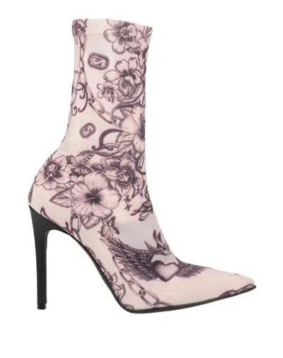 Pinko Woman Ankle Boots Light Pink Size 8 Textile Fibers, Leather