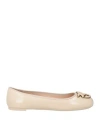 Pinko Woman Ballet Flats Beige Size 9 Leather, Textile Fibers In Sand