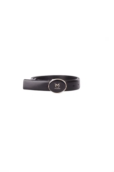 Pinko Woman Belt 105478 A2ql Z99l Round Enamel H2,8 Belt Vit Gold In Black