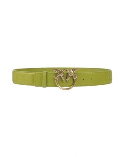 Pinko Woman Belt Acid Green Size M Leather