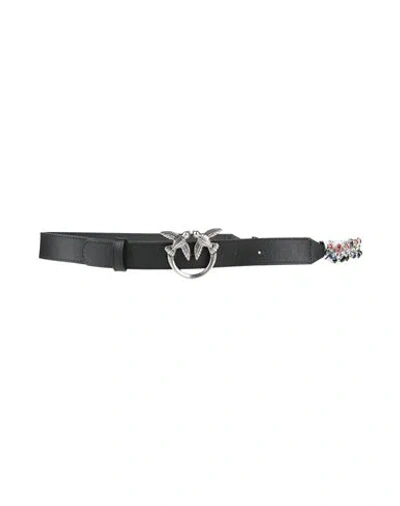 Pinko Woman Belt Black Size L Calfskin, Metal