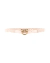 Pinko Logo-plaque Sheepskin Belt In Pink