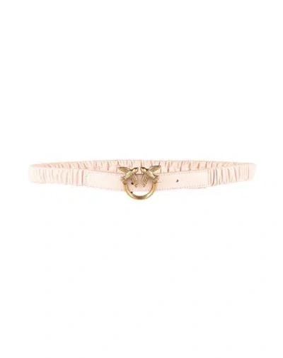 Pinko Logo-plaque Sheepskin Belt In Pink