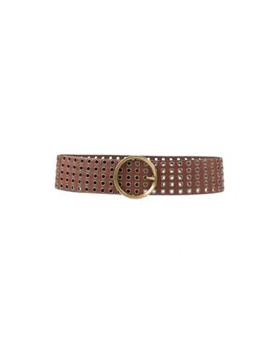 Pinko Woman Belt Brown Size L Soft Leather